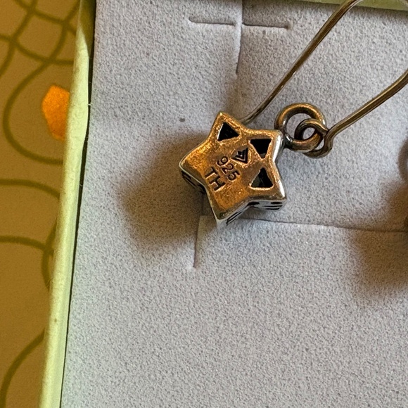 SILPADA 925 Sterling Silver Cubic Zirconia STAR Filigree Drop Dangle CZ Earrings - Picture 3 of 4